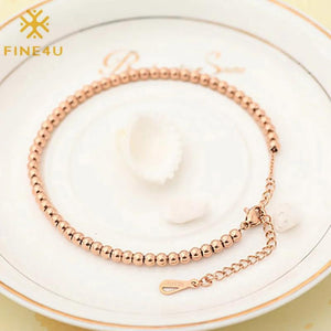 Adjustable Stainless Steel Anklet 4MM Beads Chain Foot Jewelry A02896