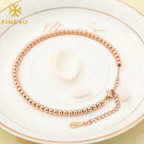 Adjustable Stainless Steel Anklet 4MM Beads Chain Foot Jewelry A02896