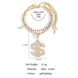 Dollar Sign Anklet Rhinestone Chain Foot Jewelry for Women