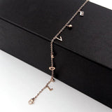 Three Beads Love Letters Refined Anklets Titanium Steel Anti-allergic