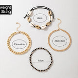 Bohemian Shell Anklets Beaded Alloy Metal Foot Chain Jewelry 4pcs/sets