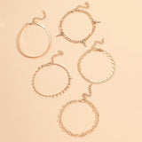Sindlan 5Pcs Heart Anklets for Women Kpop Bracelet Jewelry