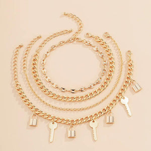 J.Shine Padlock Anklet Cuban Chain Sandals Foot Jewelry