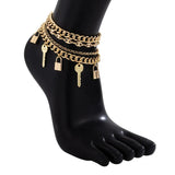 J.Shine Padlock Anklet Cuban Chain Sandals Foot Jewelry