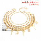 J.Shine Padlock Anklet Cuban Chain Sandals Foot Jewelry