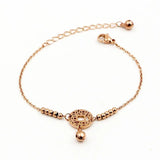 Chinese Style Copper Coin & Bead Bell Anklet for Women & Girls