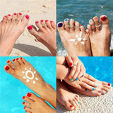 9PCS Women's Chain Anklets & Toe Rings Set