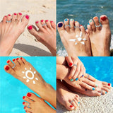 9PCS Women's Chain Anklets & Toe Rings Set