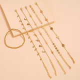 Sindlan 6Pcs Boho Star Anklets Set for Women