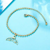 Beaded Whale Tail Anklet Bracelet Women's Girls Beach Yoga Initial Chain Summer