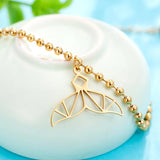 Beaded Whale Tail Anklet Bracelet Women's Girls Beach Yoga Initial Chain Summer