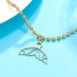Beaded Whale Tail Anklet Bracelet Women's Girls Beach Yoga Initial Chain Summer