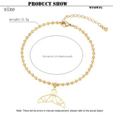 Beaded Whale Tail Anklet Bracelet Women's Girls Beach Yoga Initial Chain Summer