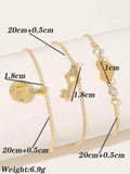 Sindlan Boho Heart Anklet Bracelets Women Key Letter Crystal Summer Jewelry