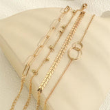 Sindlan 4Pcs Vintage Chains Anklet Bracelets for Women Boho Summer Sandals