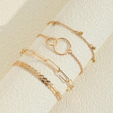 Sindlan 4Pcs Vintage Chains Anklet Bracelets for Women Boho Summer Sandals