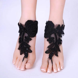 Foot Chain Lace Ankle Bracelet Bridal Beach Wedding Barefoot Sandals