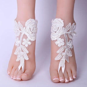 Foot Chain Lace Ankle Bracelet Bridal Beach Wedding Barefoot Sandals