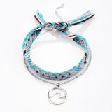 Bohemian Beach Yoga Anklet Set Woven Anklet for Women Charm Anklet