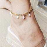 Multilayer Baroque Pearl Anklet for Women