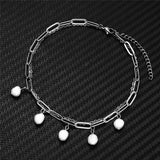 Multilayer Baroque Pearl Anklet for Women