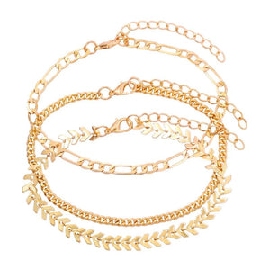 3pcs/set Beach Foot Jewelry Leg Chain Anklets Women Accessories