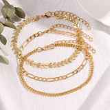 3pcs/set Beach Foot Jewelry Leg Chain Anklets Women Accessories