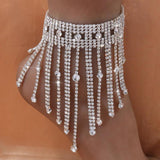Tassel Water Drop Rhinestone Anklet