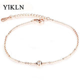 CZ Anklet Foot Jewelry Rose Bracelet Stainless Steel Anklets Women Jewelry