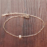 CZ Anklet Foot Jewelry Rose Bracelet Stainless Steel Anklets Women Jewelry