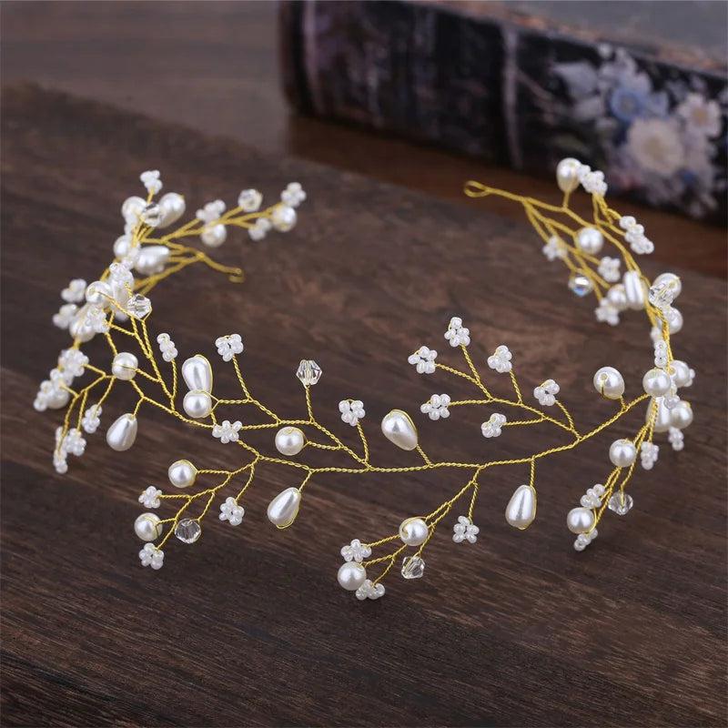Pearl Beads Wreath Hair Band Vintage Headband