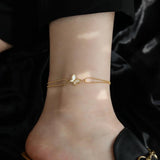 316L Stainless Steel Shell Butterfly Beads Anklet SAB231