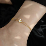 316L Stainless Steel Shell Butterfly Beads Anklet SAB231