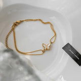 316L Stainless Steel Shell Butterfly Beads Anklet SAB231