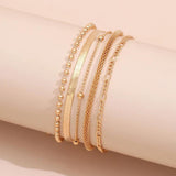 Korea Geometric Metal Bead Chain Anklet Jewelry Women Accessories