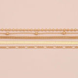 Korea Geometric Metal Bead Chain Anklet Jewelry Women Accessories