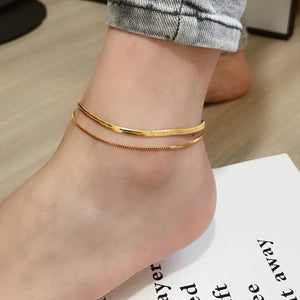 Summer Beach Foot Jewelry Anklets Barefoot Sandals Golden Leg Chain