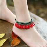 Boho Style Semi-precious Stones Anklets Retro Beach Sexy Anklets