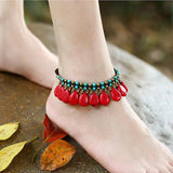 Boho Style Semi-precious Stones Anklets Retro Beach Sexy Anklets