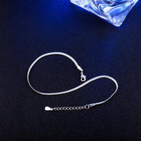 Silver Plated Chain Anklet for Women Summer Foot Jewelry