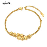 18K Plated Stainless Steel Link Chain Anklets For Women