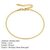Boho Stainless Steel Snake Chain Anklet Women Jewelry