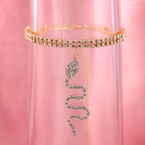 CZ Snake Anklet Women Beach Accessories Adjustable Chain Boho Foot Jewelry