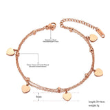 Bohemia Double Layer Love Heart Charm Anklets For Women Girls