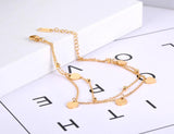 Bohemia Double Layer Love Heart Charm Anklets For Women Girls