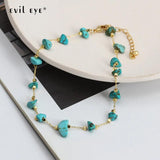 Lucky Eye Stone Bead Beach Anklet Adjustable Foot Chain Boho Jewelry
