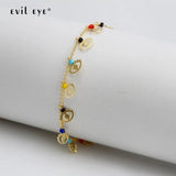 Evil Eye Charm Tassel Anklet Adjustable Foot Chain Bead Beach
