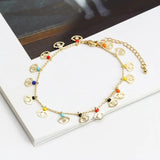 Evil Eye Charm Tassel Anklet Adjustable Foot Chain Bead Beach