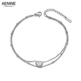 Bohemia Love Heart Charm Anklet Stainless Steel Chain Summer Foot