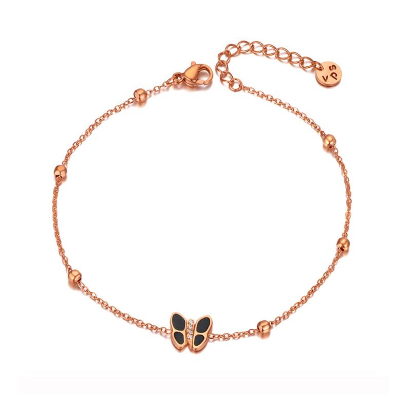 CZ Crystal Shell Butterfly Charm Anklet Foot Jewelry BA20009